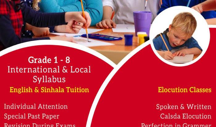 English and Sinhala Tution – Local and International Syllabus