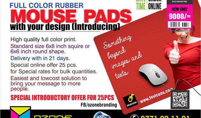Mouse pad branding | 25pcs for 9000/= with your design