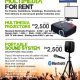 Multimedia Projectors and Sound Systems for rent.